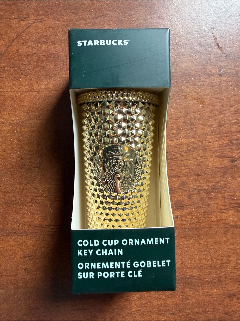 Starbucks Keychain Unisex OS Gold Studded Tumbler Mini Cup